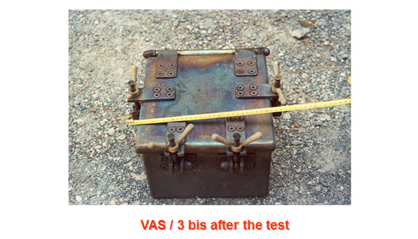 Special container for detonators after test